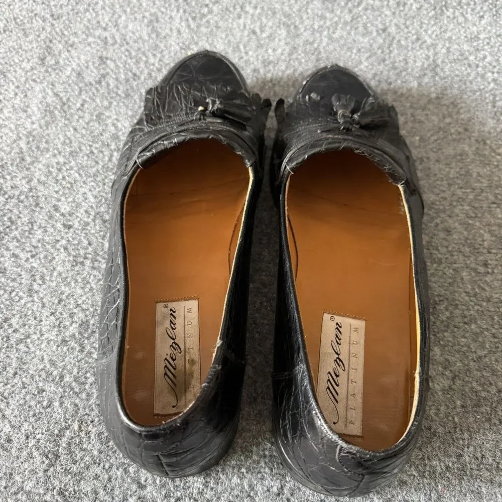 $900 Mezlan Full Genuine CROCODILE ALLIGATOR Shoes Tassel Loafers 11.5 M Black